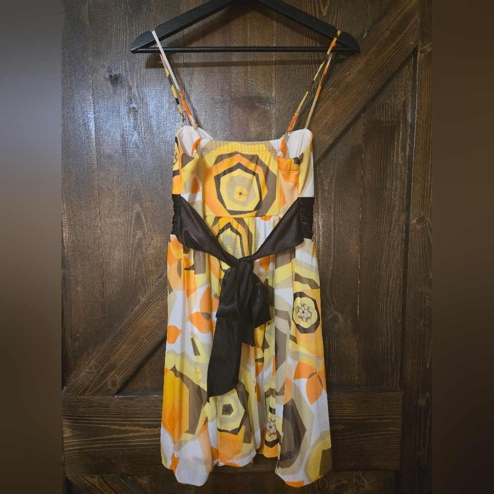 Y2K Sleeveless Dress with Brown Accents - Picture 2 of 2